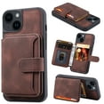 thumbnail image 1 of Nalacover Case Compatible with iPhone 15 Plus, Detachable Wallet Pocket with Credit Card Holder, Back Flip Premium Leather Magnetic Clasp Kickstand Cover For iPhone 15 Plus - 6.7", Coffee, 1 of 7
