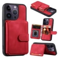 thumbnail image 1 of Nalacover Case Compatible with iPhone 15 Pro, Detachable Wallet Pocket with Credit Card Holder, Back Flip Premium Leather Magnetic Clasp Kickstand Cover For iPhone 15 Pro - 6.1", Red, 1 of 7