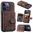 thumbnail image 1 of Nalacover Case Compatible with iPhone 15 Pro Max, Detachable Wallet Pocket with Credit Card Holder, Back Flip Premium Leather Magnetic Clasp Kickstand Cover For iPhone 15 Pro Max - 6.7", Coffee, 1 of 7
