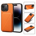 thumbnail image 1 of Nalacover Case Compatible with iPhone 15, Wallet Case with Hidden Card Holder, withKickstand Card Slots Classic PU Cowhide Leather Cover for Men Women Girls For iPhone 15, Orange, 1 of 10