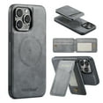 thumbnail image 1 of Nalacover Case Compatible for iPhone 16 Pro Max, [Support MagSafe Wireless Charging] Flip Magnetic Premium Leather Wallet Phone Cover with Detachable Card Holder Kickstand Shockproof Case, Gray, 1 of 10