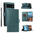 thumbnail image 1 of Nalacover Case for Google Pixel 6 - Card Holder PU Leather Wallet Cover with Magnetic Clasp Stand Hand Strap, Soft TPU Inner Shockproof Anti-Scratches Case for Google Pixel 6, Darkgreen, 1 of 10