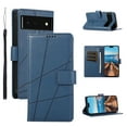 thumbnail image 1 of Nalacover Case for Google Pixel 6 - Card Holder PU Leather Wallet Cover with Magnetic Clasp Stand Hand Strap, Soft TPU Inner Shockproof Anti-Scratches Case for Google Pixel 6, Blue, 1 of 10