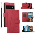 thumbnail image 1 of Nalacover Case for Google Pixel 6 Pro - Card Holder PU Leather Wallet Cover with Magnetic Clasp Stand Hand Strap, Soft TPU Inner Shockproof Anti-Scratches Case for Google Pixel 6 Pro, Red, 1 of 10