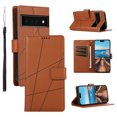 thumbnail image 1 of Nalacover Case for Google Pixel 6 Pro - Card Holder PU Leather Wallet Cover with Magnetic Clasp Stand Hand Strap, Soft TPU Inner Shockproof Anti-Scratches Case for Google Pixel 6 Pro, Brown, 1 of 10