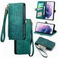 thumbnail image 1 of Nalacover Case for Google Pixel 6, with RFID Blocking Card Slot Holder, Magnetic Flip Folio Purse Case, PU Leather Zipper Handbag with Detachable Lanyard Strap for Google Pixel 6, Green, 1 of 9