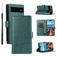 thumbnail image 1 of Nalacover Case for Google Pixel 6A - Card Holder PU Leather Wallet Cover with Magnetic Clasp Stand Hand Strap, Soft TPU Inner Shockproof Anti-Scratches Case for Google Pixel 6A, Darkgreen, 1 of 10
