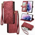 thumbnail image 1 of Nalacover Case for Google Pixel 7 Pro, with RFID Blocking Card Slot Holder, Magnetic Flip Folio Purse Case, PU Leather Zipper Handbag with Detachable Lanyard Strap for Google Pixel 7 Pro, Red, 1 of 9