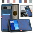 thumbnail image 1 of Nalacover Case for Google Pixel 7A Back Card Slots Wallet Case, Vintage Denim Pattern PU Leather Magnet Car Mount Cover, Full Edge Protection Anti-Drop Shockproof Case,Blue, 1 of 9
