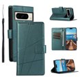 thumbnail image 1 of Nalacover Case for Google Pixel 8 Pro - Card Holder PU Leather Wallet Cover with Magnetic Clasp Stand Hand Strap, Soft TPU Inner Shockproof Anti-Scratches Case for Google Pixel 8 Pro, Darkgreen, 1 of 10