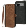 thumbnail image 1 of Nalacover Case for Google Pixel 8 Wallet Case with Luxury PU Leather Wrist Strap Handbag Flip Cover, Magnetic Soft TPU Shockproof Protective Kickstand Card Slots Case, Brown, 1 of 8
