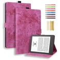 thumbnail image 1 of Nalacover Case for Kindle 11th Generation (2022), Flower Embossed Pattern PU Leather Flip Cover with Card Slots Holder Auto Wake/Sleep Kickstand TPU Shockproof Case, Rose, 1 of 8