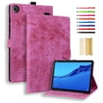 thumbnail image 1 of Nalacover Case for Lenovo Tab M10 Plus 3rd Gen 10.6 inch (2022), Flower Embossed Pattern PU Leather Flip Cover with Card Slots Holder Auto Wake/Sleep Kickstand TPU Shockproof Case, Rose, 1 of 7