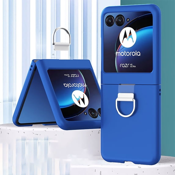 Nalacover Case for Motorola Razr 40 Ultra Slim Case with Ring, Hard PC & Comfortable Skin Feel, Anti-Drop Non-Slip Full Protection Phone Case Designed for Motorola Razr 40 Ultra, Blue