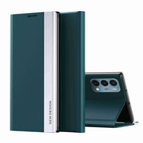 Nalacover Case for OnePlus Nord N200 5G, Luxury PU Leather Flip Folio Cover with Bracket Kickstand Magnetic Adsorption Full Body Lens Protection Shockproof Case, Cyanblue