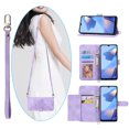 thumbnail image 1 of Nalacover Case for Samsung A13 5G, PU Leather Wallet Phone Crossbody Flip Case with Credit Card Holder and Shoulder Wrist Strap Magnetic Stand Shockproof Cover for Samsung Galaxy A13 5G, Purple, 1 of 16