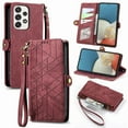 thumbnail image 1 of Nalacover Case for Samsung A53 5G, with RFID Blocking Card Slot Holder, Magnetic Flip Folio Purse Case, PU Leather Zipper Handbag with Detachable Lanyard Strap for Samsung Galaxy A53 5G, Red, 1 of 12
