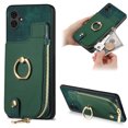 thumbnail image 1 of Nalacover Case for Samsung Galaxy A04E Wallet Case with Card Holder & Zipper Pocket, 360° Rotation Ring Kickstand Premium PU Leather Cover, Shockproof Magnetic Button Flip Stand Phone Case,Green, 1 of 9