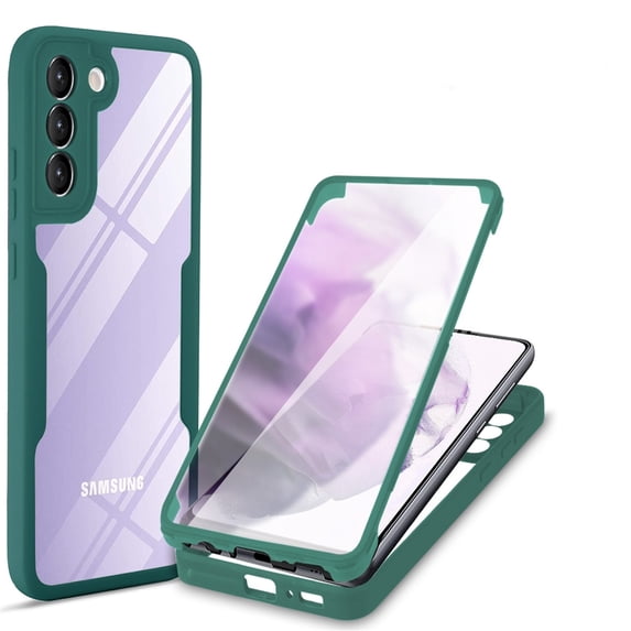 Nalacover Case for Samsung Galaxy A05S Clear Phone Case with Built-in Screen Protector, Dual-Layers Acrylic + TPU Shockproof Non-Yellowing Lens Protection Cover, Darkgreen
