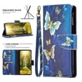 thumbnail image 1 of Nalacover Case for Samsung Galaxy A15 Zipper Wallet Case with Card Slots Holder, Floral Flower Pattern PU Leather Flip Cover for Women Girls, Wrist Strap Kickstand Magnetic Clasp Case, Blue Butterfly, 1 of 7