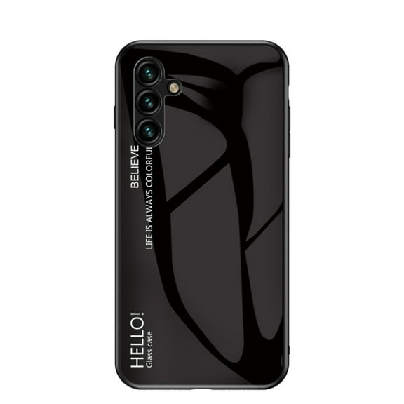 Nalacover Case for Samsung Galaxy A16 5G Tempered Glass Case, Micro-Frosted Frame Shockproof Anti-Scratches Lens Protection Gradient Colored Phone Case for Samsung Galaxy A16 5G, Black