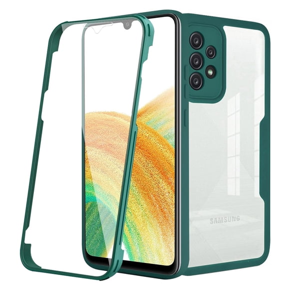 Nalacover Case for Samsung Galaxy A23 5G Clear Phone Case with Built-in Screen Protector, Dual-Layers Acrylic + TPU Shockproof Non-Yellowing Lens Protection Cover, Green