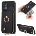thumbnail image 1 of Nalacover Case for Samsung Galaxy A32 5G Wallet Case with Card Holder & Zipper Pocket, 360° Rotation Ring Kickstand Premium PU Leather Cover, Shockproof Magnetic Button Flip Stand Phone Case,Black, 1 of 9
