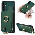 thumbnail image 1 of Nalacover Case for Samsung Galaxy A34 5G Wallet Case with Card Holder & Zipper Pocket, 360° Rotation Ring Kickstand Premium PU Leather Cover, Shockproof Magnetic Button Flip Stand Phone Case,Green, 1 of 9