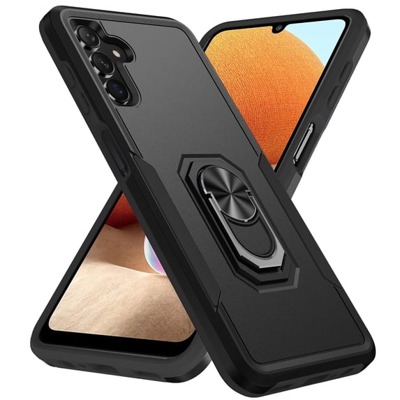 Nalacover Case for Samsung Galaxy A35, Rugged Rotated Ring Holder Kickstand Bracket Military Grade Heavy Duty Cover with Magnetic Car Mount Shockproof Lens Protective Case for Galaxy A35, Black