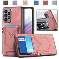 thumbnail image 1 of Nalacover Case for Samsung Galaxy A53 5G Back Card Slots Wallet Case, Vintage Denim Pattern PU Leather Magnet Car Mount Cover, Full Edge Protection Anti-Drop Shockproof Case,Pink, 1 of 9