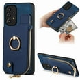 thumbnail image 1 of Nalacover Case for Samsung Galaxy A53 5G Wallet Case with Card Holder & Zipper Pocket, 360° Rotation Ring Kickstand Premium PU Leather Cover, Shockproof Magnetic Button Flip Stand Phone Case,Blue, 1 of 9