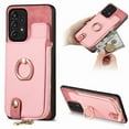 thumbnail image 1 of Nalacover Case for Samsung Galaxy A53 5G Wallet Case with Card Holder & Zipper Pocket, 360° Rotation Ring Kickstand Premium PU Leather Cover, Shockproof Magnetic Button Flip Stand Phone Case,Pink, 1 of 9