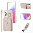 thumbnail image 1 of Nalacover Case for Samsung Galaxy A54 5G Crossbody Wallet Case with Credit Card Holder, Lanyard Shoulder Strap Premium PU Leather Wrist Hand Strap Cover with Ring Holder Kickstand, Beige, 1 of 10