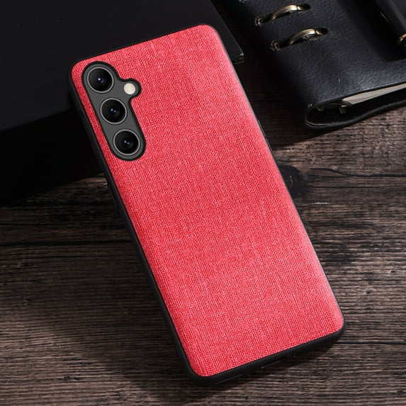 Nalacover Case for Samsung Galaxy A54 5G, Fabric Cloth + Rugged PC + TPU Hybrid Shockproof Anti-Fingerprints Non-Slip Fashion Slim Lightweight Cover for Samsung Galaxy A54 5G,Red