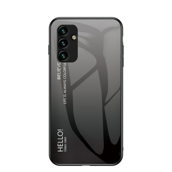 Nalacover Case for Samsung Galaxy A54 5G Gradient Colored Tempered Glass Cover, Micro-Frosted Frame Shockproof Anti-Scratches Lens Protection Folding Case for Samsung Galaxy A54 5G, Gray