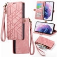 thumbnail image 1 of Nalacover Case for Samsung Galaxy Note 20 Ultra, with RFID Blocking Card Slot Holder, Magnetic Flip Folio Purse Case, PU Leather Zipper Handbag with Detachable Lanyard Strap, Pink, 1 of 9