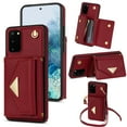 thumbnail image 1 of Nalacover Case for Samsung Galaxy S20, Crossbody Wallet Case with Card Slots Holder, PU Leather Lanyard Shoulder Strap Purse Cover with Kickstand Shockproof Case, Red, 1 of 8