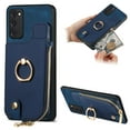 thumbnail image 1 of Nalacover Case for Samsung Galaxy S20 FE Wallet Case with Card Holder & Zipper Pocket, 360° Rotation Ring Kickstand Premium PU Leather Cover, Shockproof Magnetic Button Flip Stand Phone Case,Blue, 1 of 9