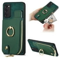 thumbnail image 1 of Nalacover Case for Samsung Galaxy S20 FE Wallet Case with Card Holder & Zipper Pocket, 360° Rotation Ring Kickstand Premium PU Leather Cover, Shockproof Magnetic Button Flip Stand Phone Case,Green, 1 of 9