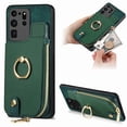 thumbnail image 1 of Nalacover Case for Samsung Galaxy S20 Ultra Wallet Case with Card Holder & Zipper Pocket, 360° Rotation Ring Kickstand Premium PU Leather Cover, Shockproof Magnetic Button Flip Stand Phone Case,Green, 1 of 9