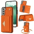 thumbnail image 1 of Nalacover Case for Samsung Galaxy S21, Crossbody Wallet Case with Card Slots Holder, PU Leather Lanyard Shoulder Strap Purse Cover with Kickstand Shockproof Case, Orange, 1 of 10