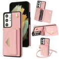 thumbnail image 1 of Nalacover Case for Samsung Galaxy S21 Ultra, Crossbody Wallet Case with Card Slots Holder, PU Leather Lanyard Shoulder Strap Purse Cover with Kickstand Shockproof Case, Pink, 1 of 8