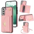 thumbnail image 1 of Nalacover Case for Samsung Galaxy S22, Crossbody Wallet Case with Card Slots Holder, PU Leather Lanyard Shoulder Strap Purse Cover with Kickstand Shockproof Case, Pink, 1 of 10