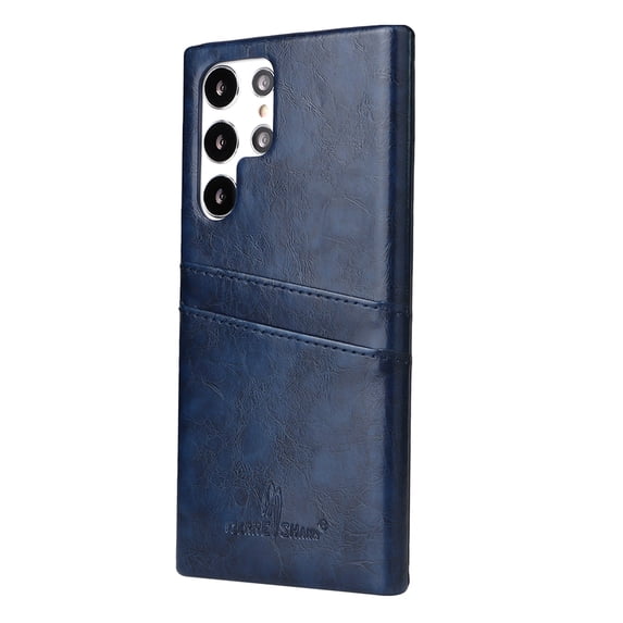 Nalacover Case for Samsung Galaxy S22 Ultra, Vintage Oil Wax Pattern PU Leather Back Card Slots Holder Cover Rugged PC Anti-Scratches Shockproof Protective Slim Fit Lightweight Case,Blue