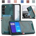 thumbnail image 1 of Nalacover Case for Samsung Galaxy S23 Back Card Slots Wallet Case, Vintage Denim Pattern PU Leather Magnet Car Mount Cover, Full Edge Protection Anti-Drop Shockproof Case,Green, 1 of 9