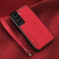 thumbnail image 1 of Nalacover Case for Samsung Galaxy S23, Business Skin-Friendly PU Leather Soft TPU Slim Fit Magnetic Cover with Removable Wrist Hand Strap Support Car Mount Lens Protection Case,Red, 1 of 5