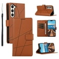 thumbnail image 1 of Nalacover Case for Samsung Galaxy S23 - Card Holder PU Leather Flip Wallet Cover with Magnetic Clasp Stand Hand Strap, Soft TPU Inner Shockproof Anti-Scratches Case for Samsung Galaxy S23, Brown, 1 of 10
