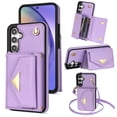 thumbnail image 1 of Nalacover Case for Samsung Galaxy S23 FE, Crossbody Wallet Case with Card Slots Holder, PU Leather Lanyard Shoulder Strap Purse Cover with Kickstand Shockproof Case for Samsung Galaxy S23 FE, Purple, 1 of 10