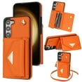 thumbnail image 1 of Nalacover Case for Samsung Galaxy S23 Plus, Crossbody Wallet Case with Card Slots Holder, PU Leather Lanyard Shoulder Strap Purse Cover with Kickstand Shockproof Case, Orange, 1 of 10