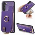 thumbnail image 1 of Nalacover Case for Samsung Galaxy S23 Plus Wallet Case with Card Holder & Zipper Pocket, 360° Rotation Ring Kickstand Premium PU Leather Cover, Shockproof Magnetic Button Flip Stand Phone Case,Purple, 1 of 9
